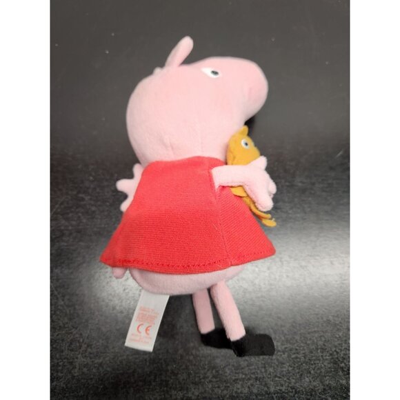 Ty Peppa Pig Plush Toy With Teddy Bear 8" Soft Pink & Red Stuffed Animal - Picture 4 of 9